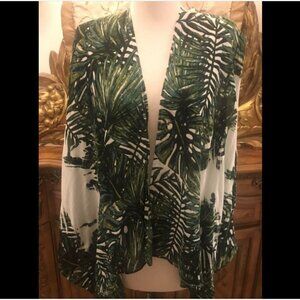 "New Directions" Cascade Layering Jacket Aloha Hawaiian Print. Open Front B4
